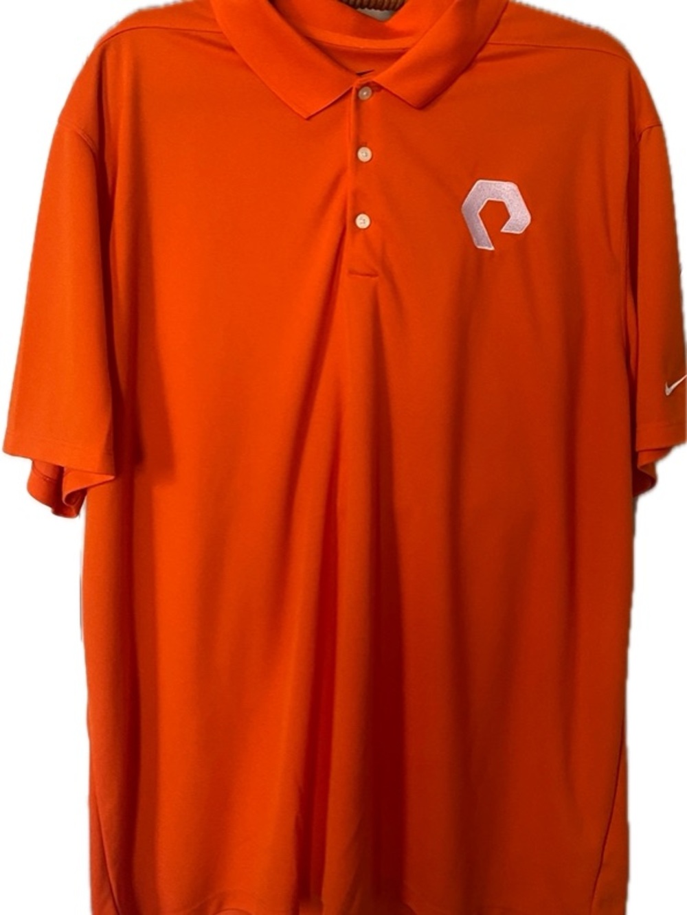 Nike Men’s Orange Polo with White Patch Logo